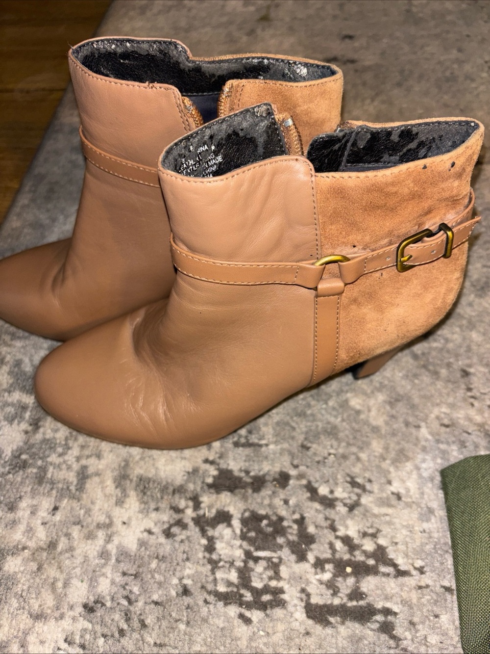 Easy Spirit Espedrina Leather Ankle Boots Tan  Size 8 Women's